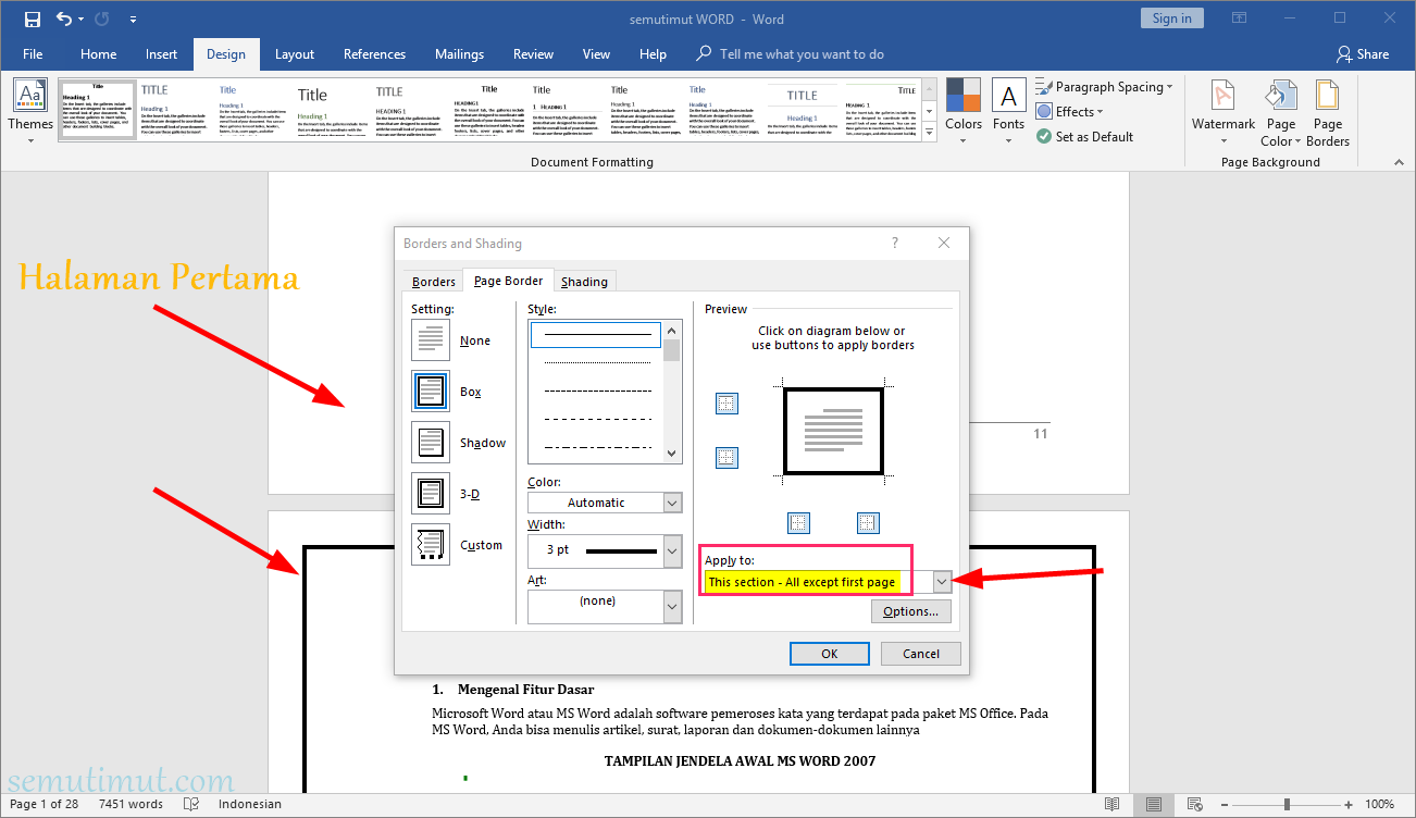 Mengatur Garis Pinggir Dokumen di Word 2013 Mengatur Garis Pinggir Dokumen di Word 2013