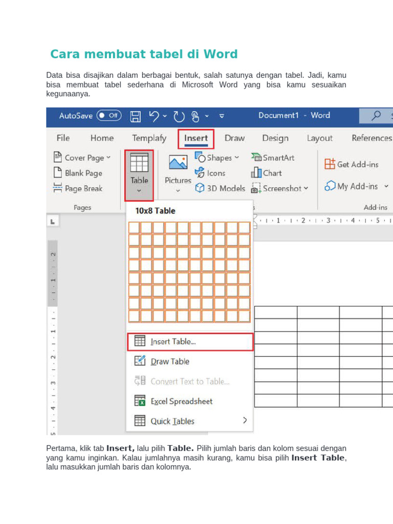 3 Trik Rahasia Cara Membuat Tabel di Word Agar Tidak Berubah Format Saat Diedit