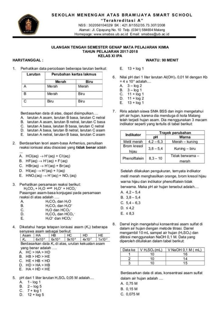 5 Contoh Soal Kimia Kelas 10 Semester 1 dan Jawabannya yang Wajib Kamu Kuasai Sebelum UTS