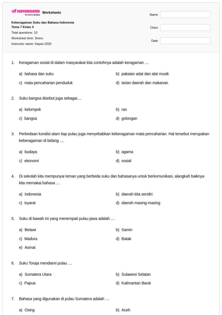 5 Contoh Soal Tema 7 Kelas 4 Subtema 1 yang Wajib Dikuasai Siswa Sebelum Ulangan