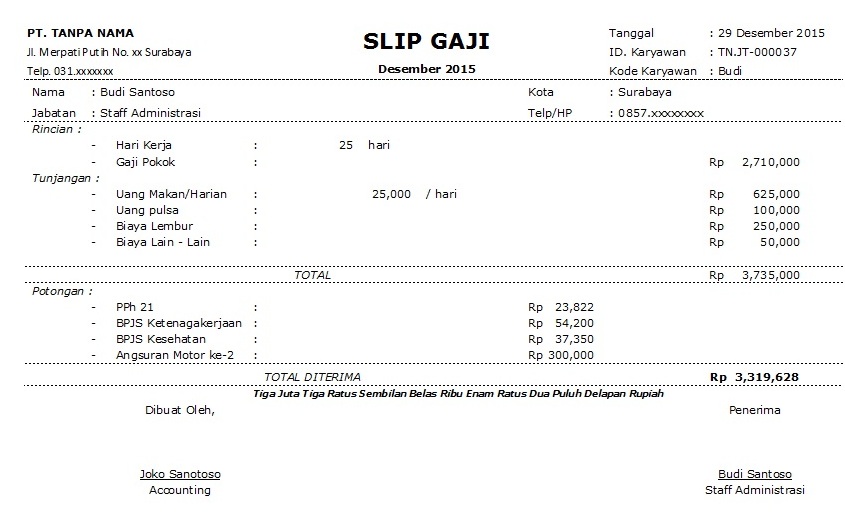 Contoh Slip Gaji Cara Buat Secara Online - Free Word Template Contoh Slip Gaji Cara Buat Secara Online - Free Word Template