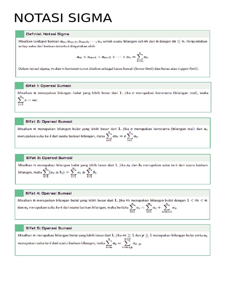 Notasi Sigma PDF Notasi Sigma PDF
