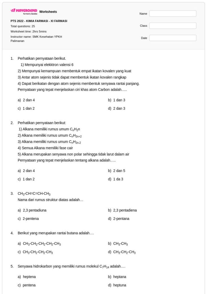 7 Contoh Soal Kimia Farmasi Kelas 11 Semester 1 yang Wajib Dikuasai Sebelum Ujian 2026