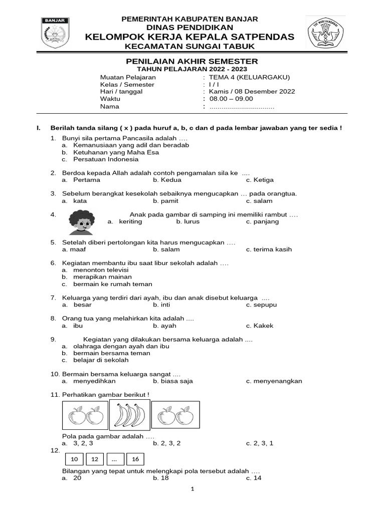 7 Rahasia Contoh Soal Semester Kelas 1 Tema 4 yang Wajib Tahu Sebelum Ujian Dimulai 7 Rahasia Contoh Soal Semester Kelas 1 Tema 4 yang Wajib Tahu Sebelum Ujian Dimulai