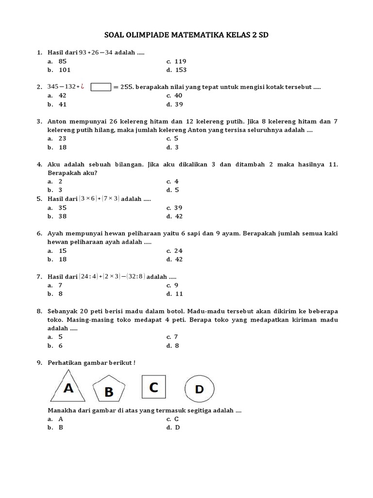 7 Rahasia contoh soal matematika kelas 2 ons yang terbukti bikin nilai naik seketika