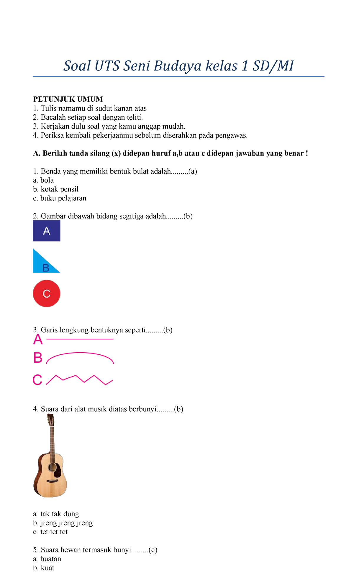 7 Rahasia contoh soal seni budaya kelas 1 sd yang Terbukti Bantu Anak Paham Cepat Ujian