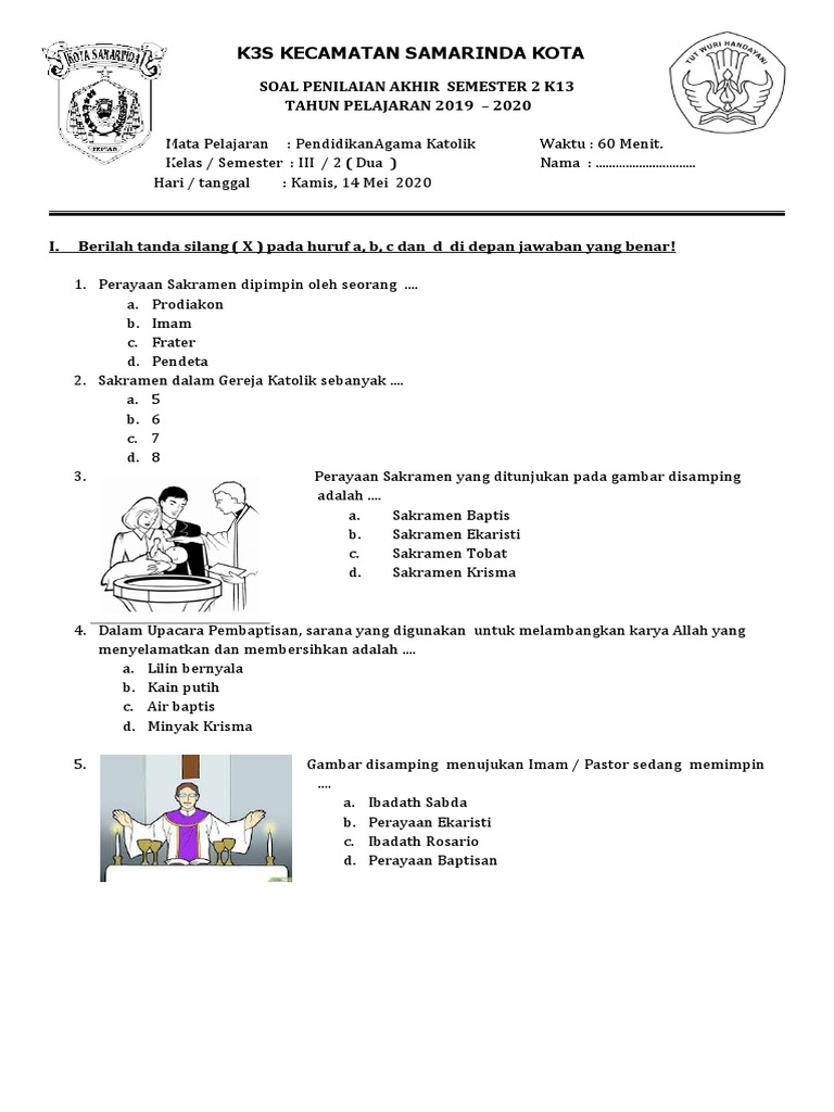 7 Soal Agama Katolik Kelas 3 Semester 2 yang Sering Muncul di Ujian 2026, Wajib Tahu!