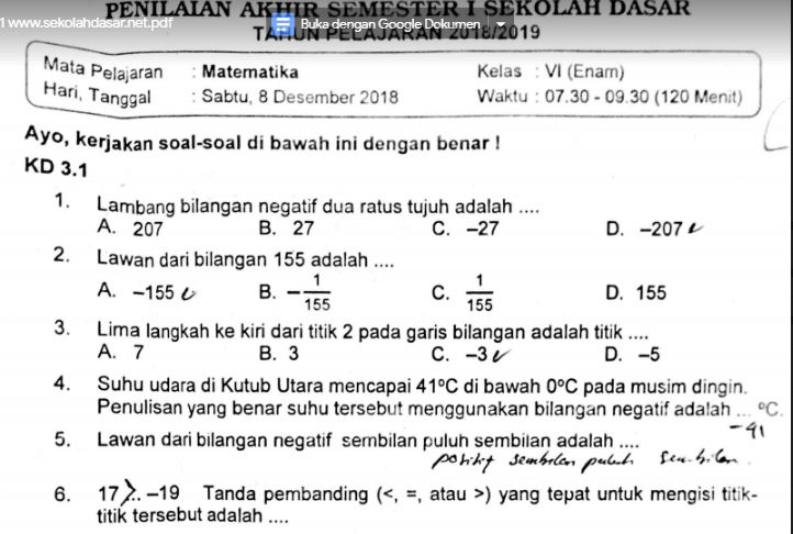 7 contoh soal semester matematika 1 kelas 4 kurikulum 2013 Akhirnya Tahu Sebelum Ujian 7 contoh soal semester matematika 1 kelas 4 kurikulum 2013 Akhirnya Tahu Sebelum Ujian