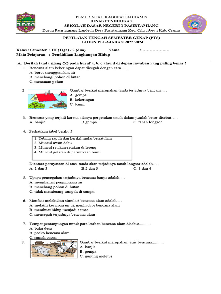 Akhirnya Tersedia 50 Soal PLH Kelas 3 Semester 2 Lengkap dengan Kunci Jawaban untuk Ujian Akhirnya Tersedia 50 Soal PLH Kelas 3 Semester 2 Lengkap dengan Kunci Jawaban untuk Ujian