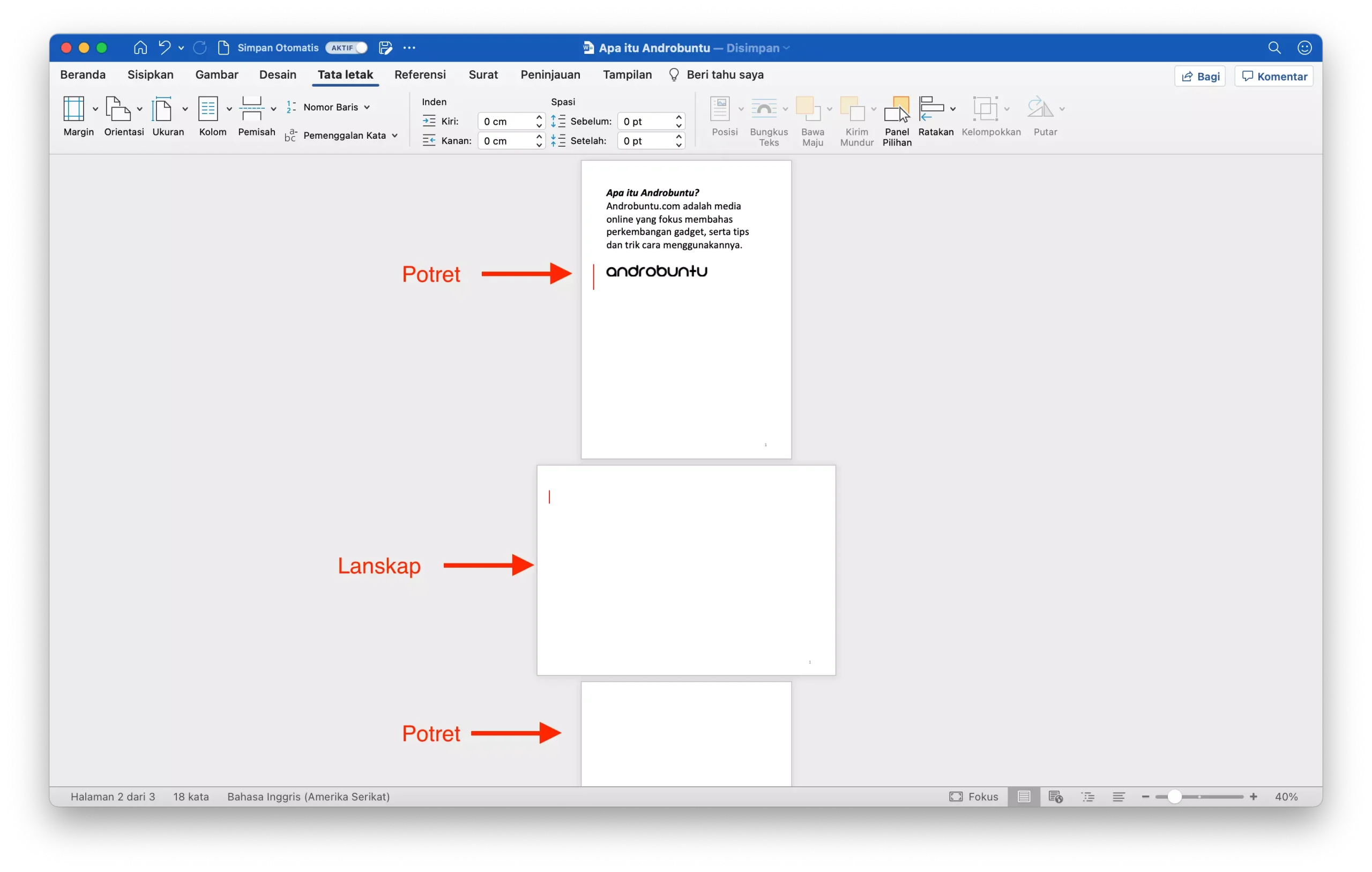 Jangan Bingung Lagi! 1 Trik Cepat Cara Membuat Halaman di Word Berubah dari Landscape dan Portrait