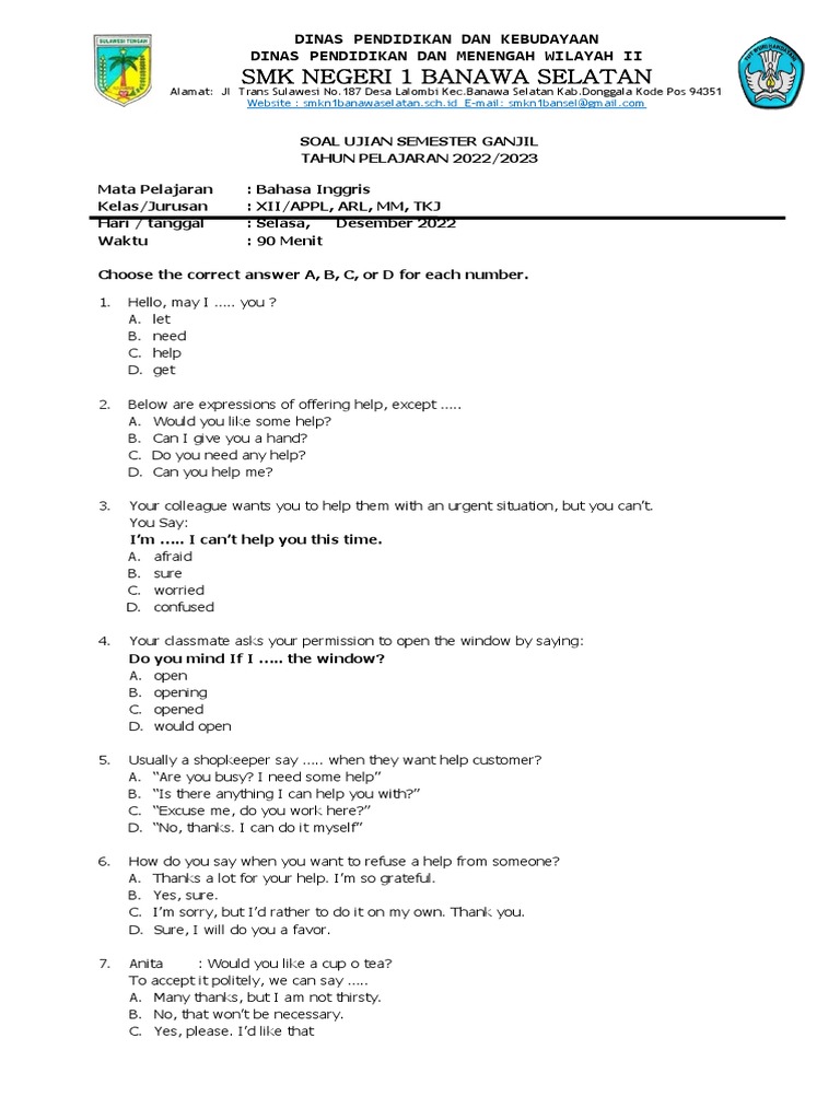 Rahasia Lulus Ujian: Download soal bahasa inggris kelas xii semester 1 beserta jawabannya pdf Rahasia Lulus Ujian: Download soal bahasa inggris kelas xii semester 1 beserta jawabannya pdf