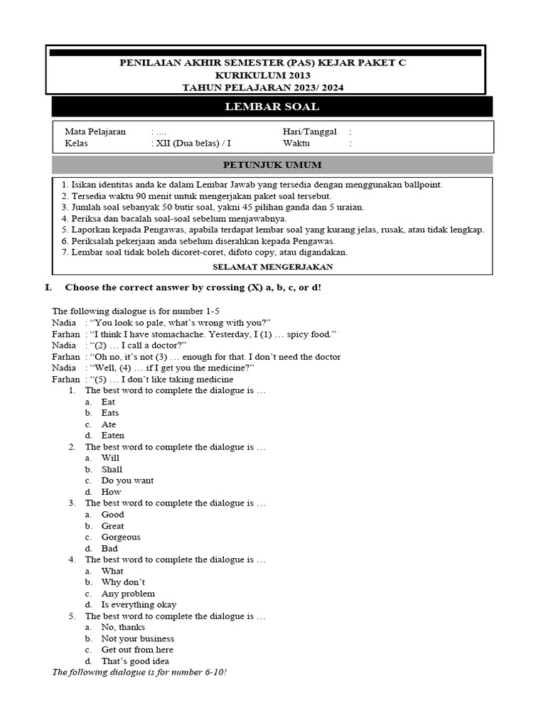 Rahasia Lulus Ujian dengan soal bahasa inggris kelas xii semester 1 beserta jawaban pdf Rahasia Lulus Ujian dengan soal bahasa inggris kelas xii semester 1 beserta jawaban pdf