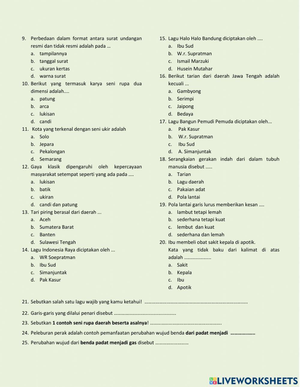 Rahasia Skor Sempurna Kerjakan Soal Bahasa Indonesia Kelas 5 Tema 7 Sub Tema 2 Rahasia Skor Sempurna Kerjakan Soal Bahasa Indonesia Kelas 5 Tema 7 Sub Tema 2