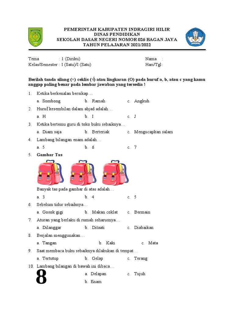 Terbukti Efektif! 7 Contoh Soal Semester Kelas 1 SD K13 yang Wajib Dikuasai Sebelum Ujian