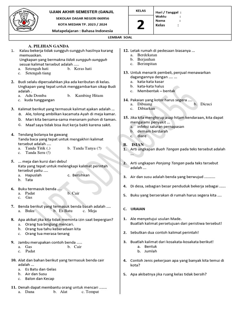 Ternyata Ini Dia Kunci Jawaban dan 7 Soal Bahasa Indonesia Kelas 3 SD Semester 2 PDF yang Sering Muncul di Ujian Ternyata Ini Dia Kunci Jawaban dan 7 Soal Bahasa Indonesia Kelas 3 SD Semester 2 PDF yang Sering Muncul di Ujian