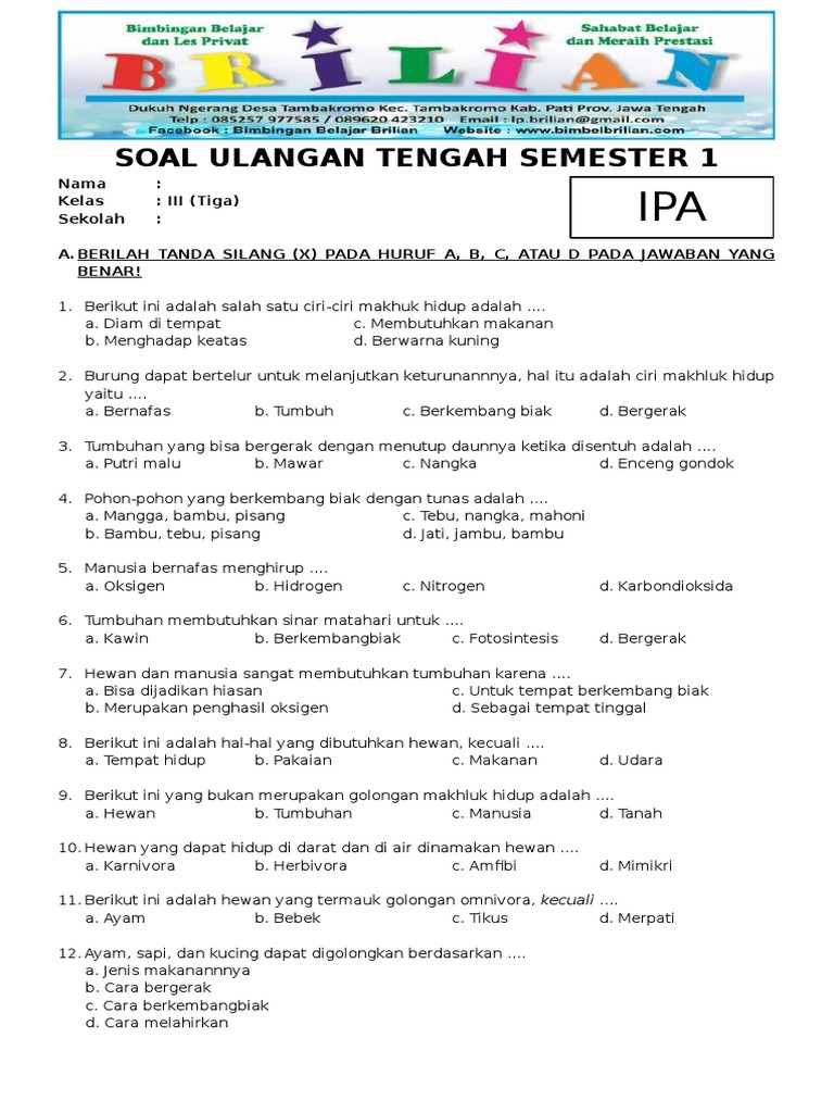 Ternyata Ini Rahasia Soal IPA Kelas 3 SD Semester 1 PDF yang Wajib Diketahui Orang Tua di 2026