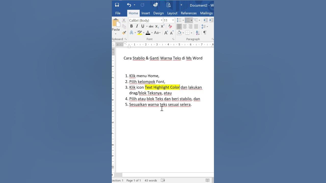 Cara Memberi Highlight Pada Teks Word Ini Langkah Mudahnya