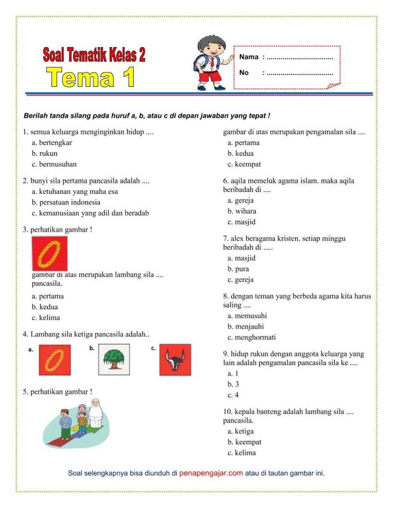 Materi dan Latihan Tema 1 Kelas 2 Kurikulum 2013