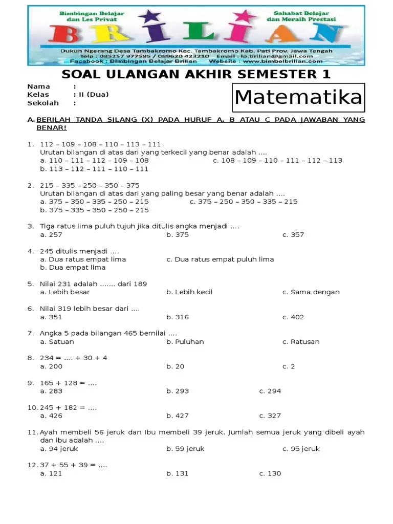 Panduan Lengkap: Download Soal Tema 1 Kelas 2 SD Semester 1 Panduan Lengkap: Download Soal Tema 1 Kelas 2 SD Semester 1